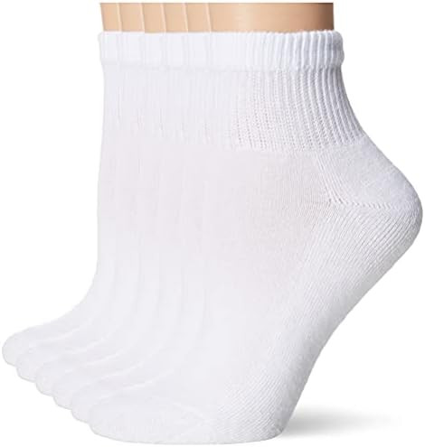 Hanes womens Ankle Socks, Comfort Toe Seamed, White & Black Available, 6-pack | Amazon (US)