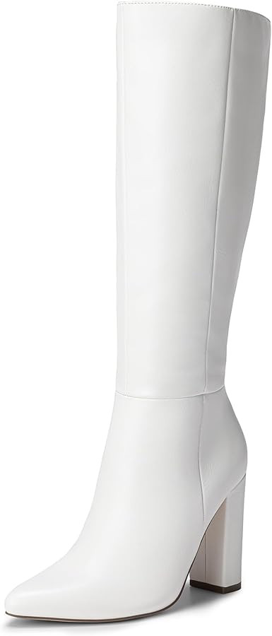 DREAM PAIRS Knee High Boots Women Chunky Heel Pointed Toe Tall Boots for Women Side Zipper Long B... | Amazon (US)