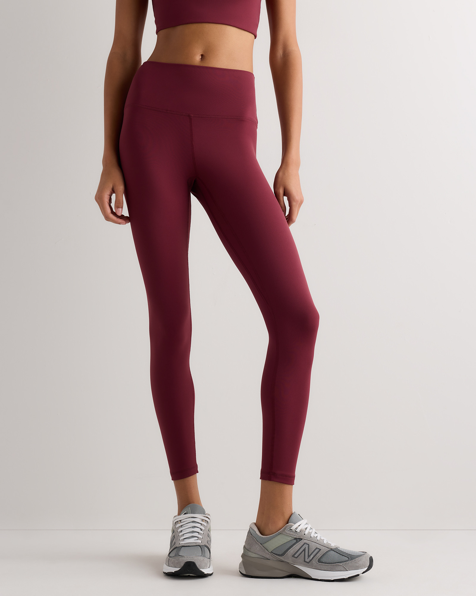 Quince | Women's Ultra-Form High-Rise Legging in Burgundy Red, Size XS, Nylon/Spandex | Quince