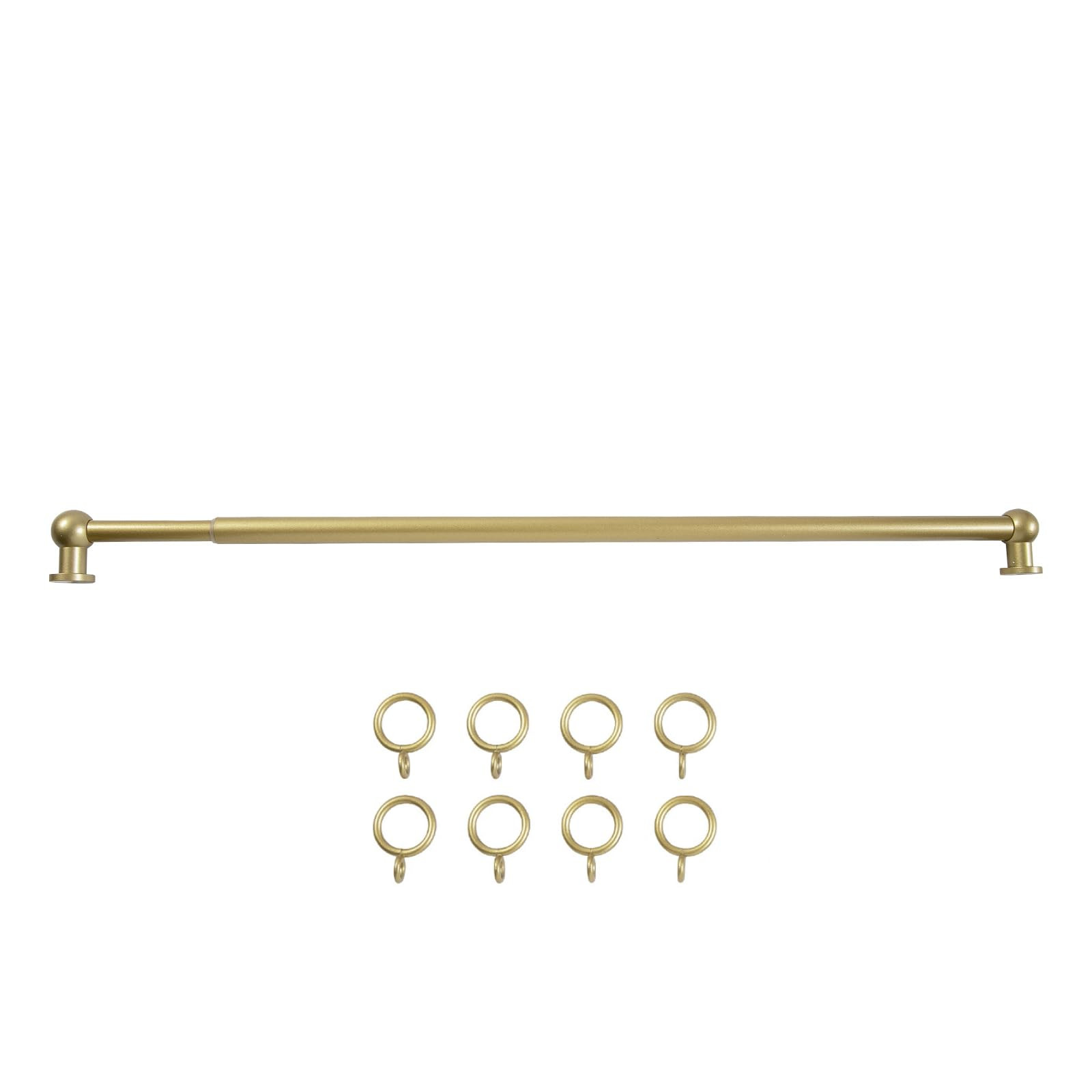 TWOPAGES 16" to 28" Gold Cafe Curtain Rod 1 Pack, Small Adjustable Rod Set with Rings for Windows... | Amazon (US)