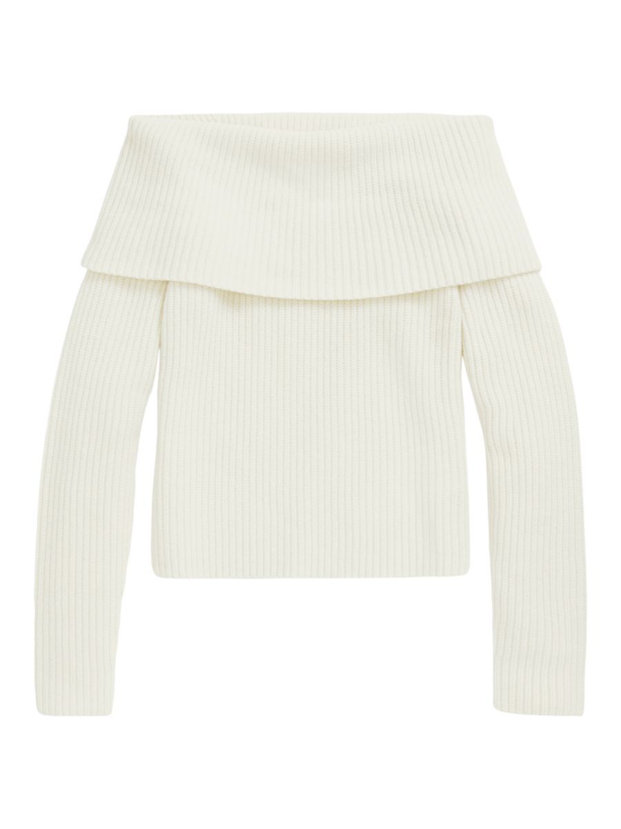 Polo Ralph Lauren Rib-Knit Off-The-Shoulder Sweater | Saks Fifth Avenue