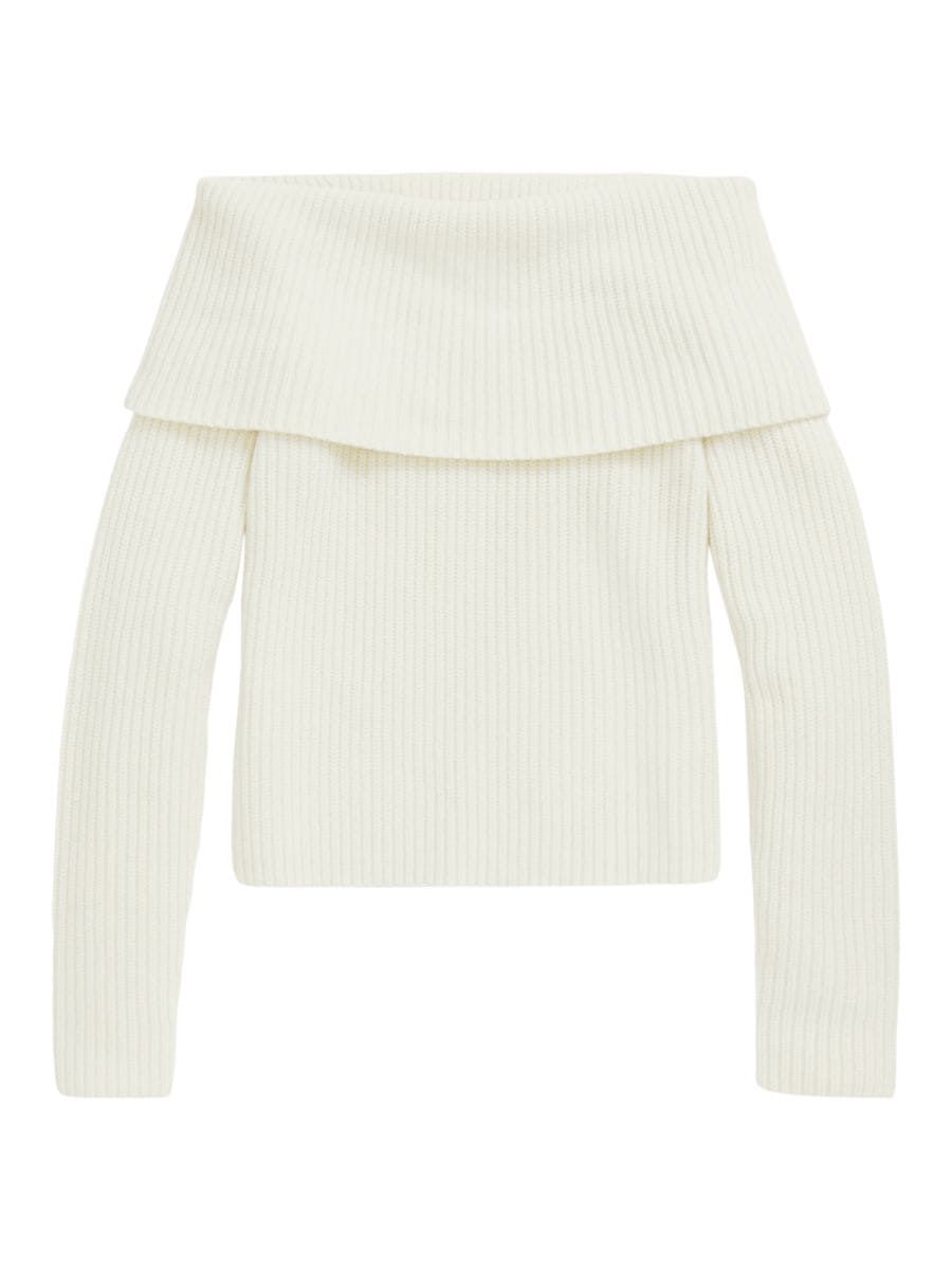 Rib-Knit Off-The-Shoulder Sweater | Saks Fifth Avenue