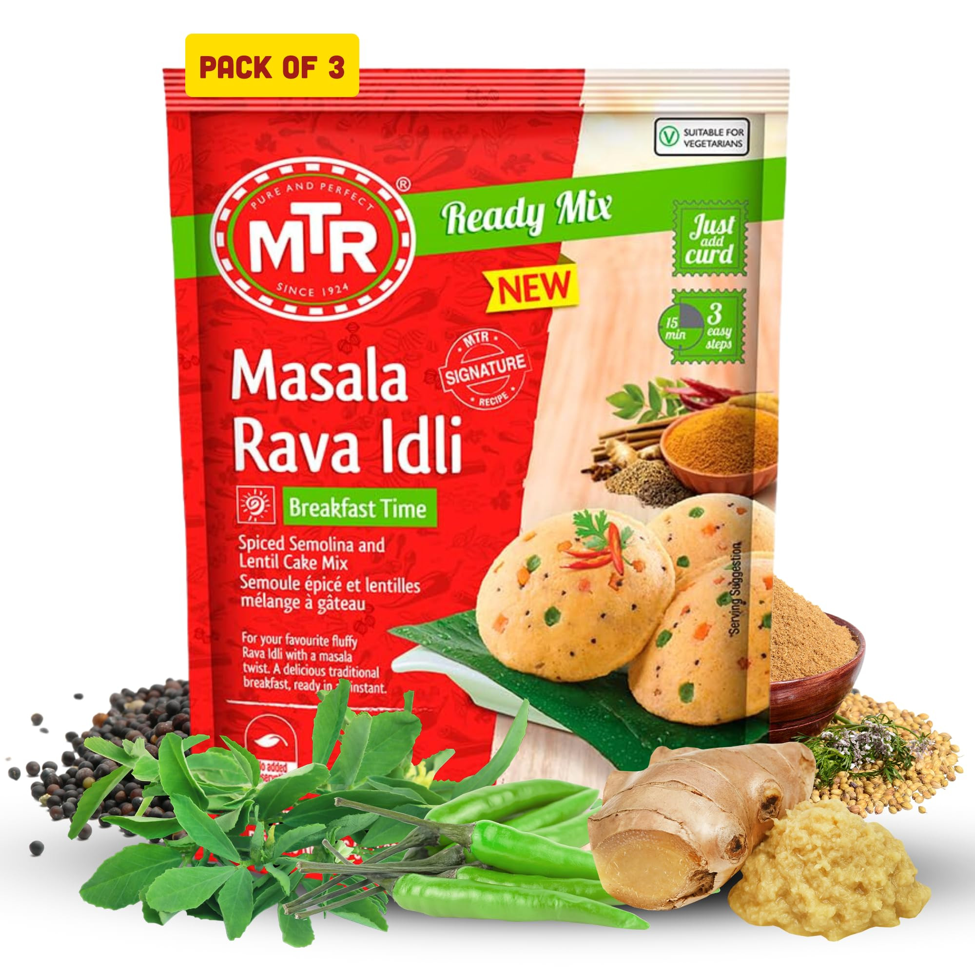 MTR Instant Masala Rava Idli Mix - Ready to Cook Authentic Indian Breakfast, Lunch, Dinner or Sna... | Amazon (US)