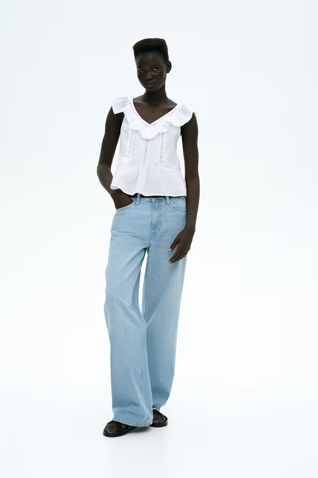 Ruffle-Trimmed Sleeveless Top | H&M (US + CA)