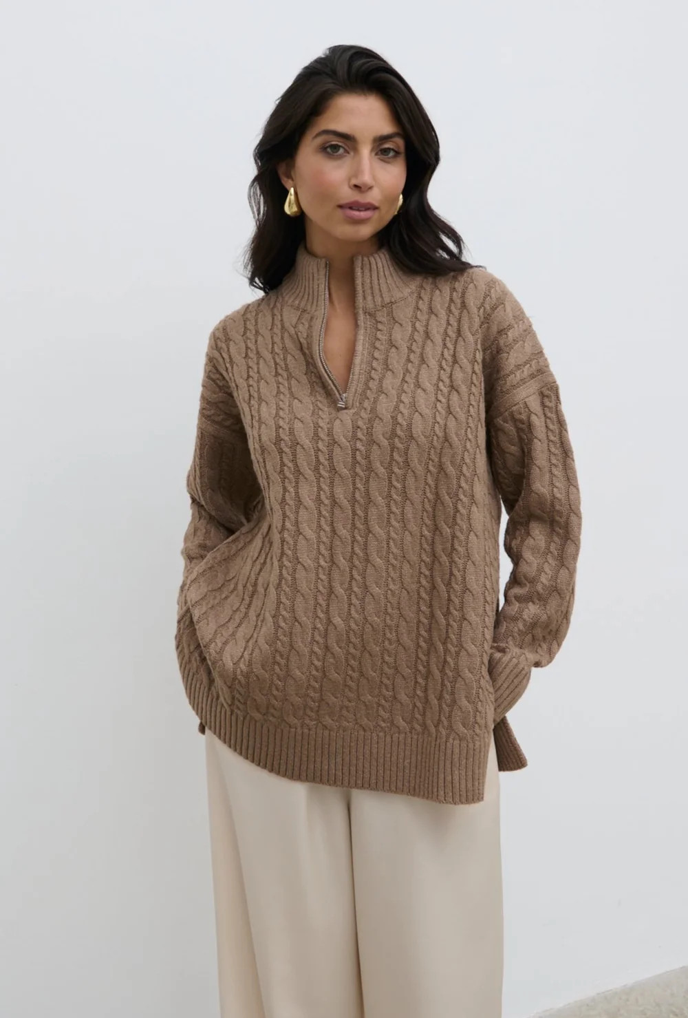 Braelyn Zip Collared Knit Jumper | Pretty Lavish (UK)