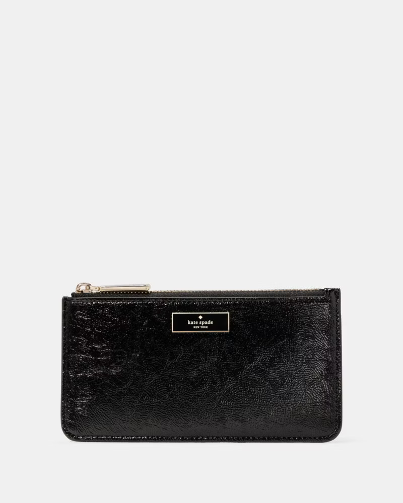 Bridget Crinkle Patent Large Slim Card Holder | Kate Spade Outlet