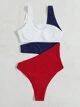 2pack Color Block Cut-out One Piece Swimsuit | SHEIN