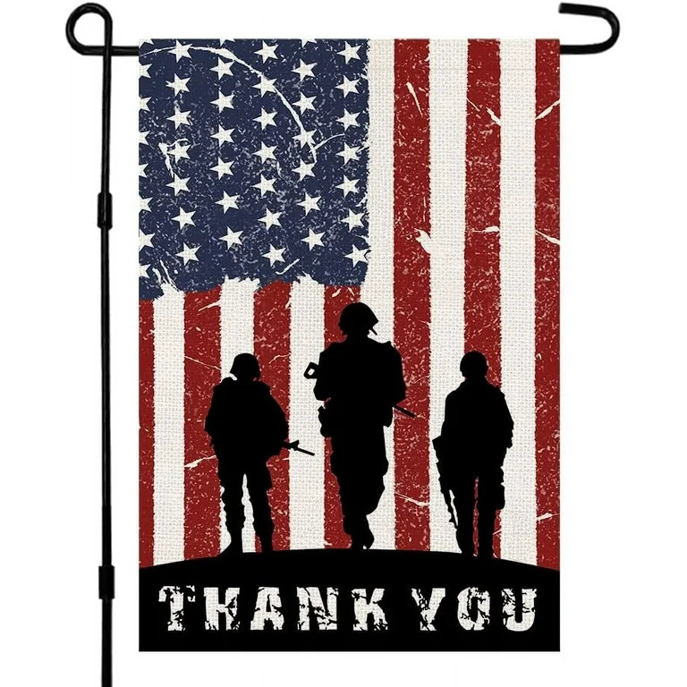 Patriotic American Soldier Thank You Garden Flag 12x18 Inch Double Sided 4th of July Independence... | Walmart (US)
