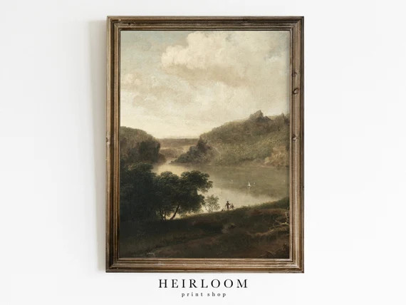 Dark Landscape PRINTABLE ART  Vertical Painting  Vintage | Etsy | Etsy (US)