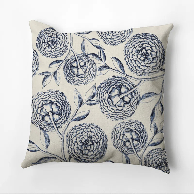 Botanical Blooms Outdoor Square Pillow Cover & Insert | Wayfair North America