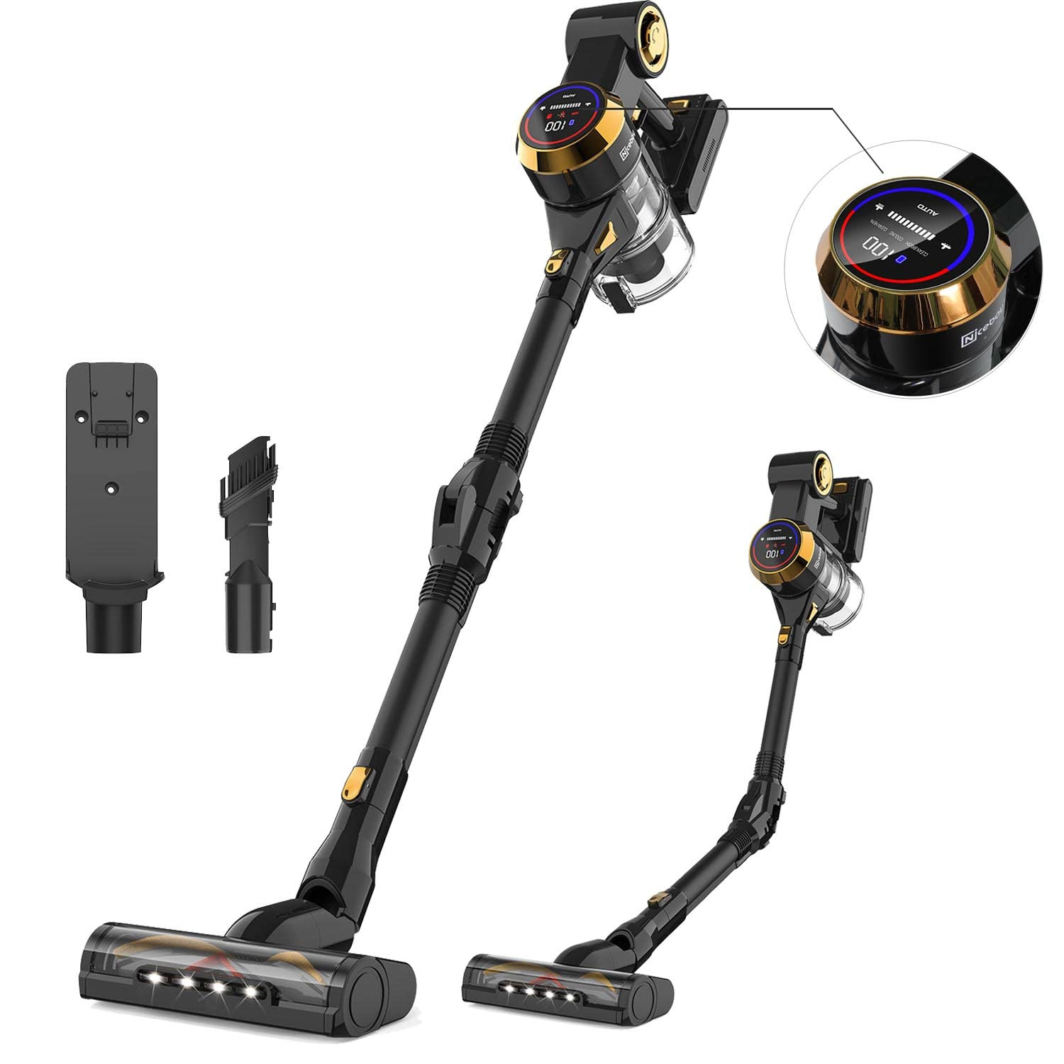 Cordless Vacuum Cleaner, Nicebay 25Kpa Brushless Motor Cordless Stick Vacuum,Digital Touchscreen&... | Amazon (US)