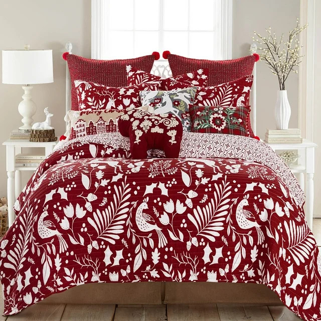Levtex Home - Bretton Woods Quilt - Full/Queen - Folk Holiday - Red and White - Quilt (88x92in.) ... | Walmart (US)
