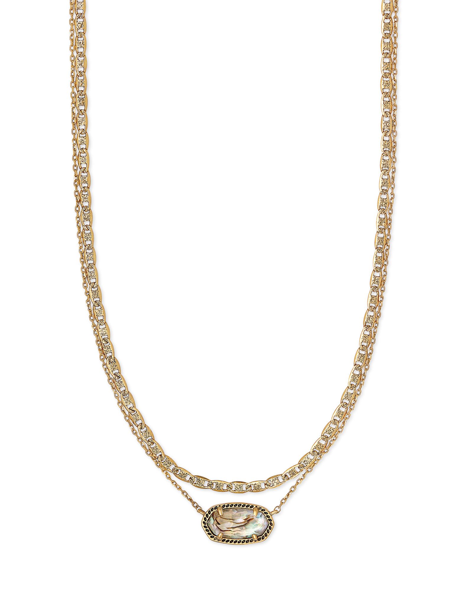 Elisa Vintage Gold Multi Strand Necklace in White Abalone | Kendra Scott