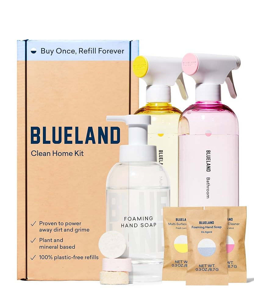 BLUELAND Clean Home Kit, 3 Reusable Bottles with 3 Tablets, Makes 1 Bottle Each of Foaming Hand S... | Amazon (US)