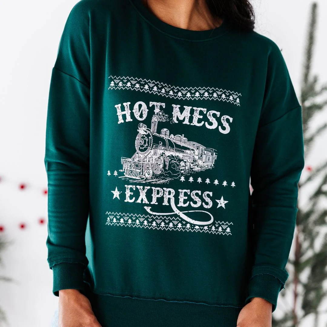 Hot Mess Express Women's Crew Neck Sweatshirt | Bums & Roses