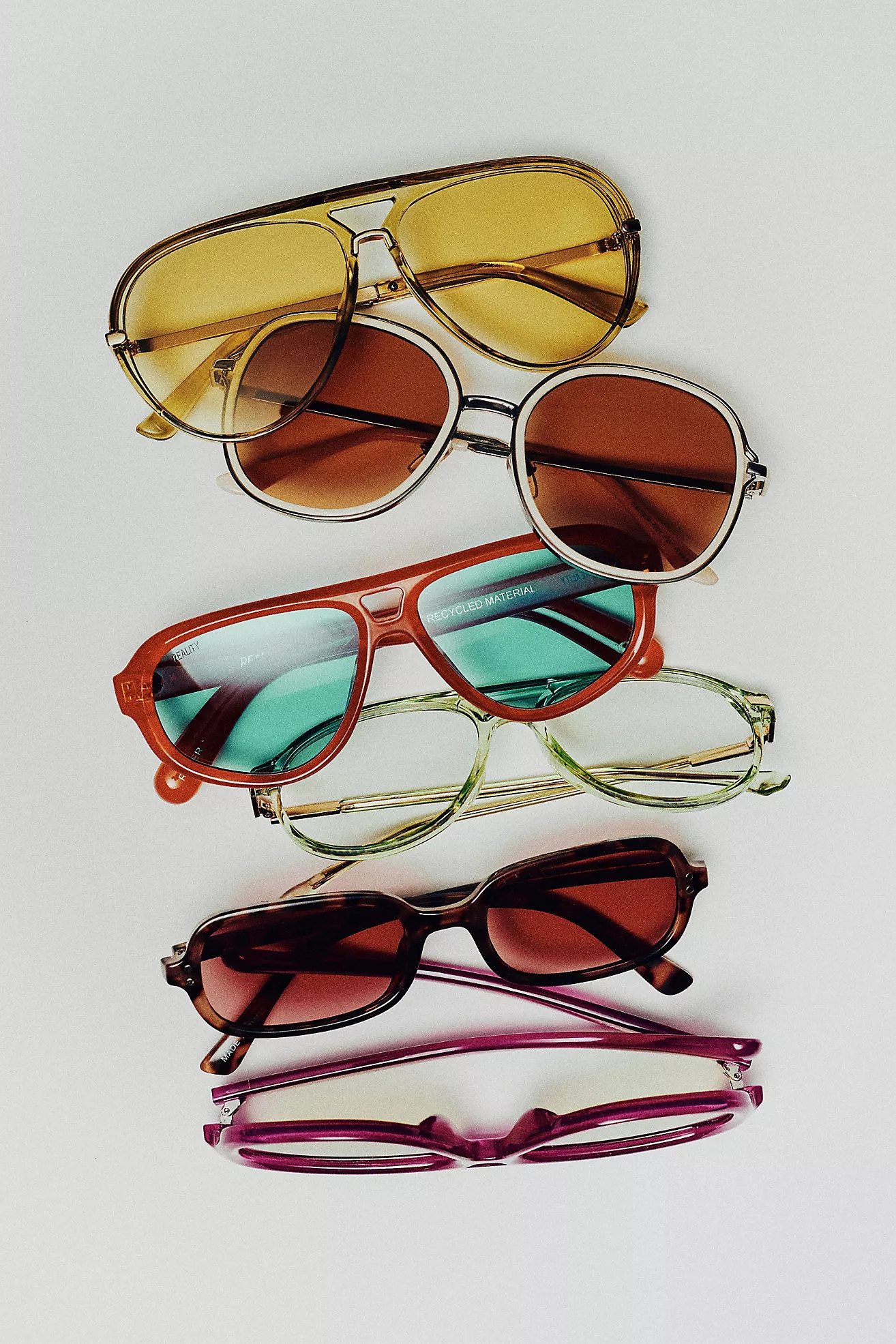 I-SEA Colored Translucent Aviator Sunglasses | Anthropologie (US)