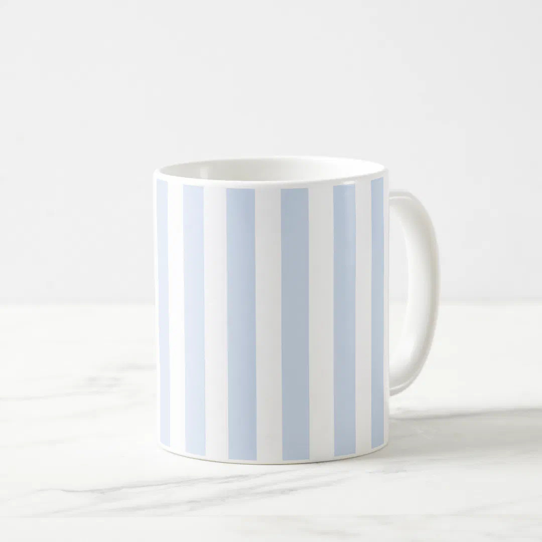 Pale blue and white candy stripes coffee mug | Zazzle | Zazzle