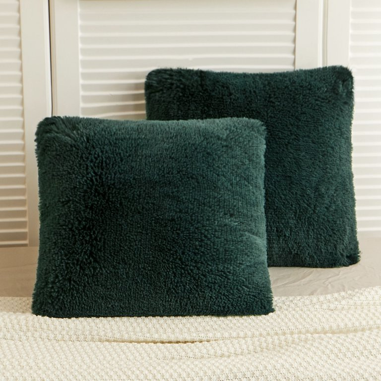 LIFEREVO Soft Fuzzy Faux Fur Throw Pillow Covers Long Shaggy,Square Plush Decorative Pillow Cover... | Walmart (US)
