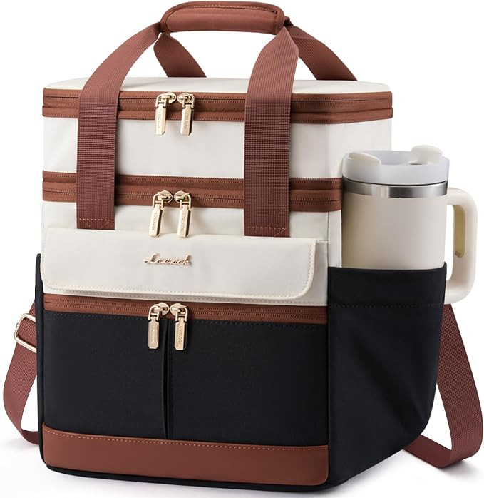 LOVEVOOK Insulated Lunch Box for Women,Large Adult Lunch Cooler Bag Men | Expandable Double Deck ... | Amazon (US)