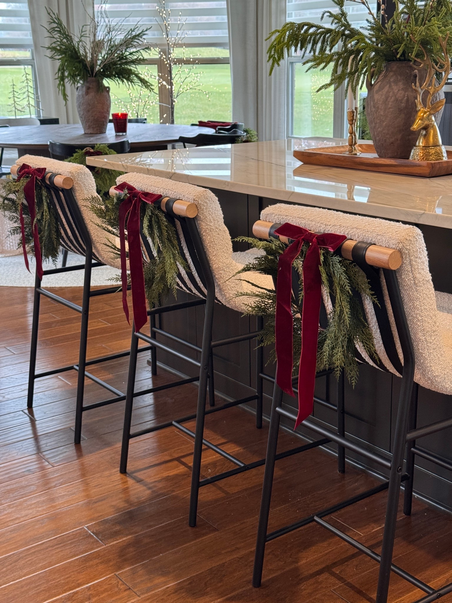 Counter stools + Bows + Wreaths = 😍

#LTKHoliday #LTKSeasonal #LTKHome