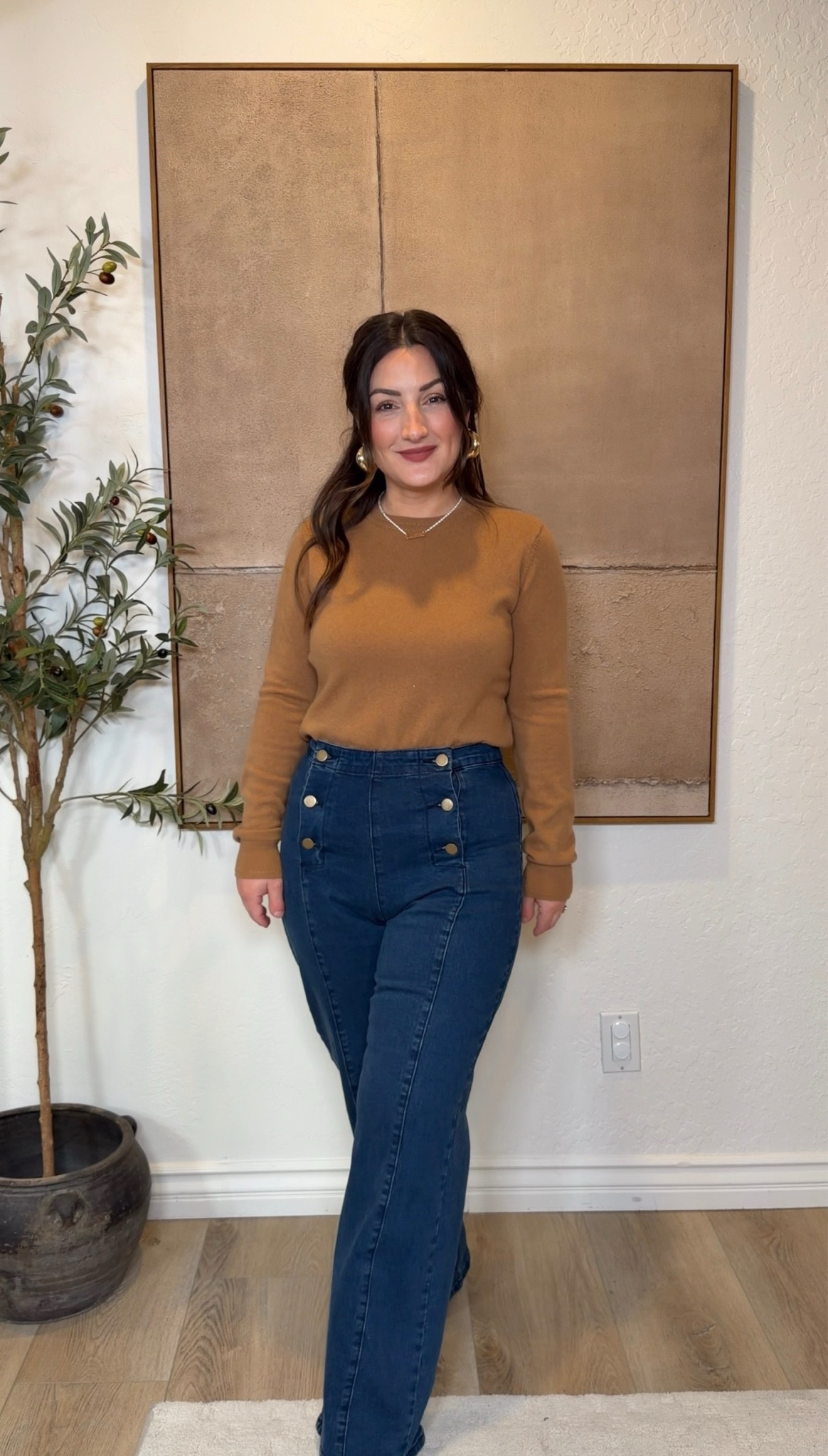 Sweater size small
Jeans size small
(jeans are slightly long but they are perfect with heels!) 

5'0" 140lbs

#LTKPetite #LTKootd #LTKFindsUnder50