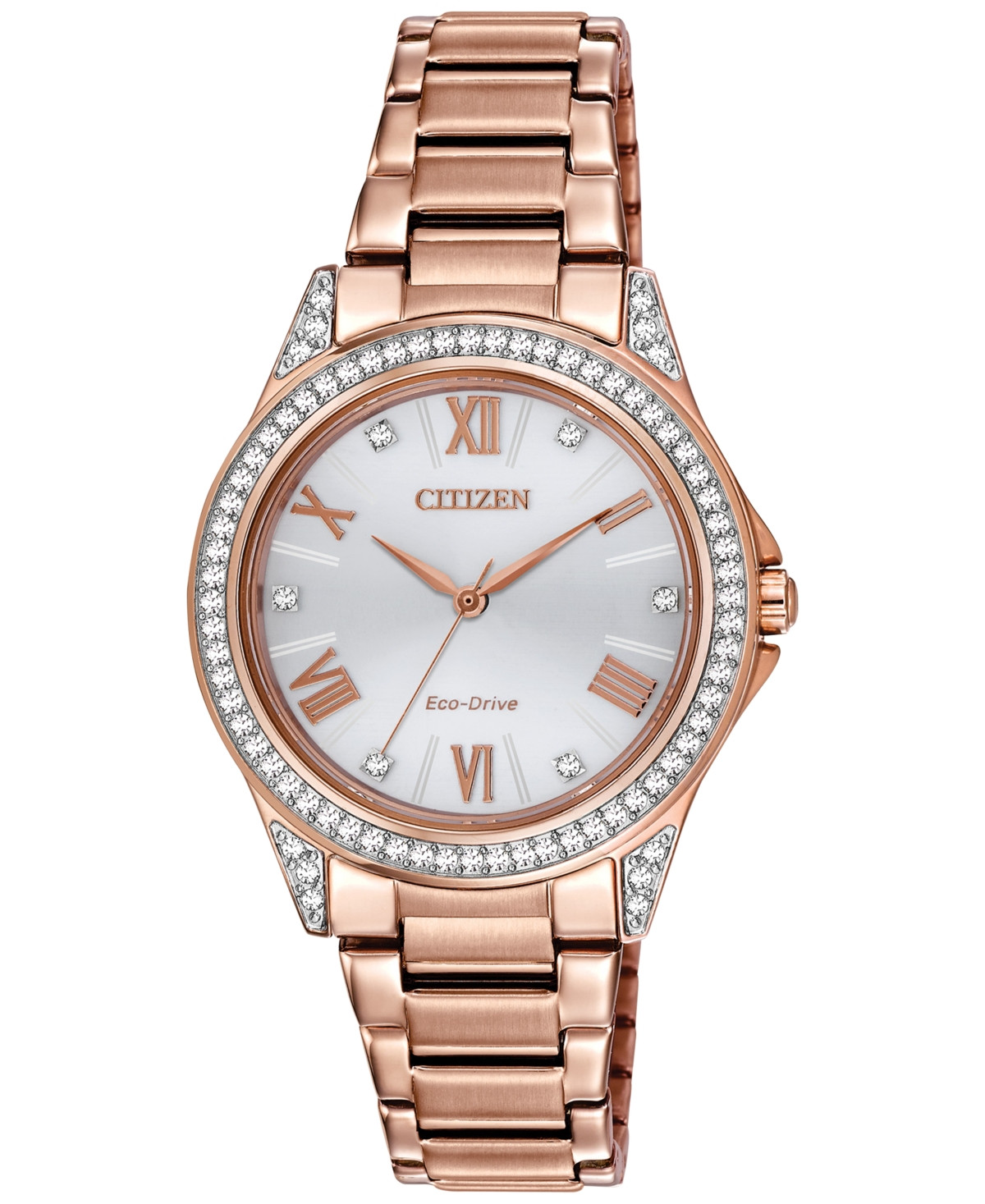 Drive From Citizen Eco-Drive Women's Rose Gold-Tone Stainless Steel Bracelet Watch 34mm | Macys (US)