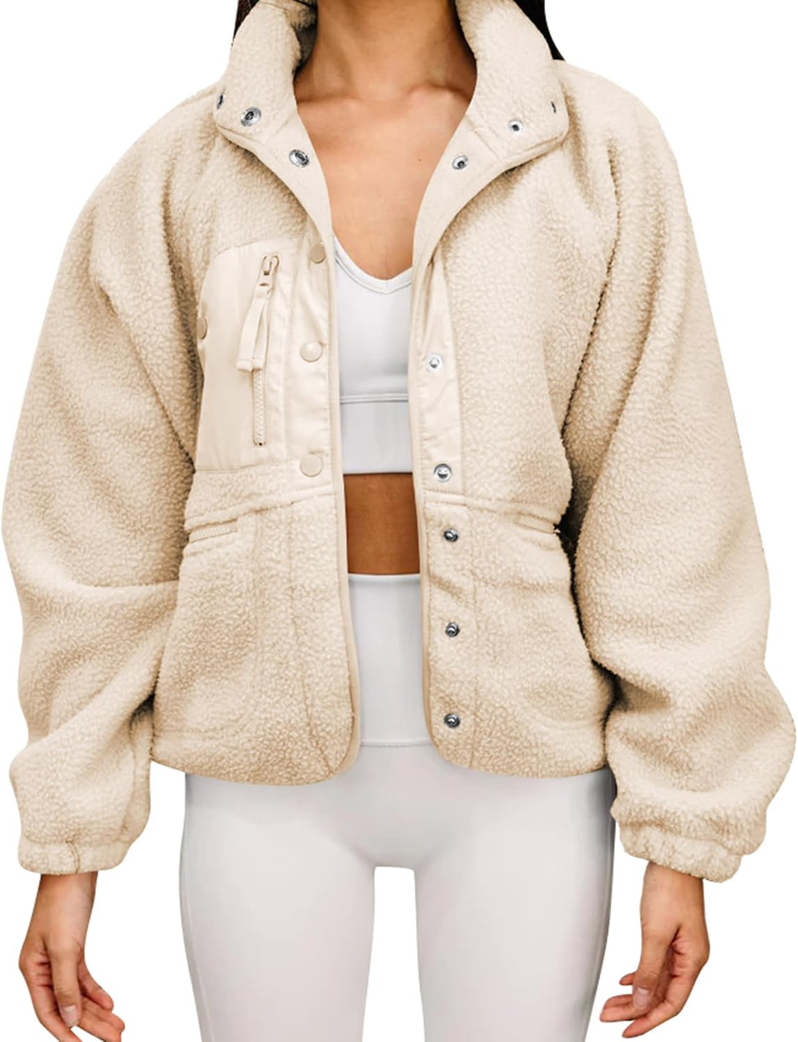 Aoang Womens Winter Coats Casual Lapel Long Sleeve Fleece Faux Fur Jacket | Amazon (US)