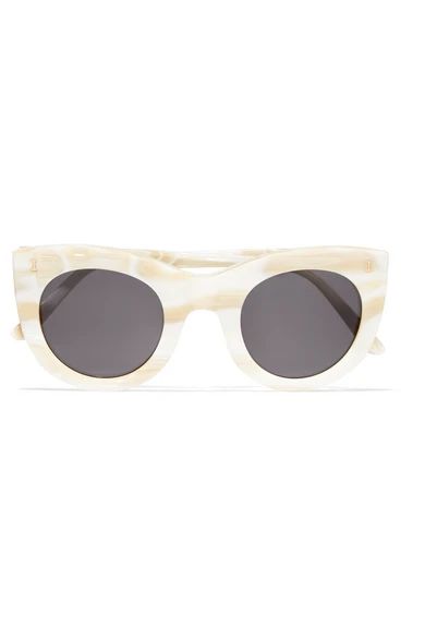 Illesteva - Boca Cat-eye Marble Acetate Sunglasses - Cream | NET-A-PORTER (US)