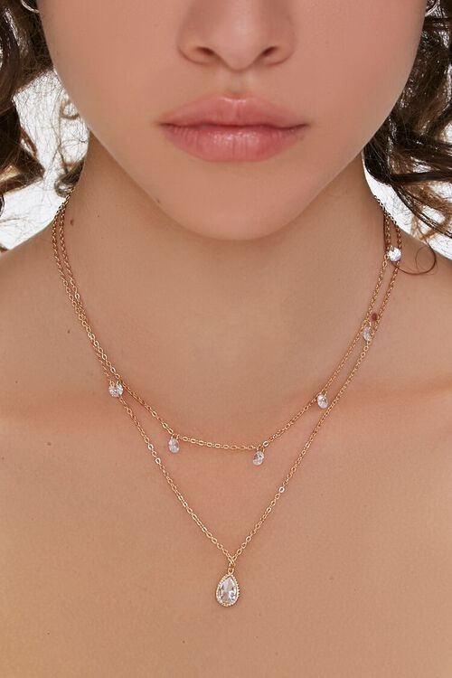 CZ Gem Layered Necklace | Forever 21 | Forever 21 (US)