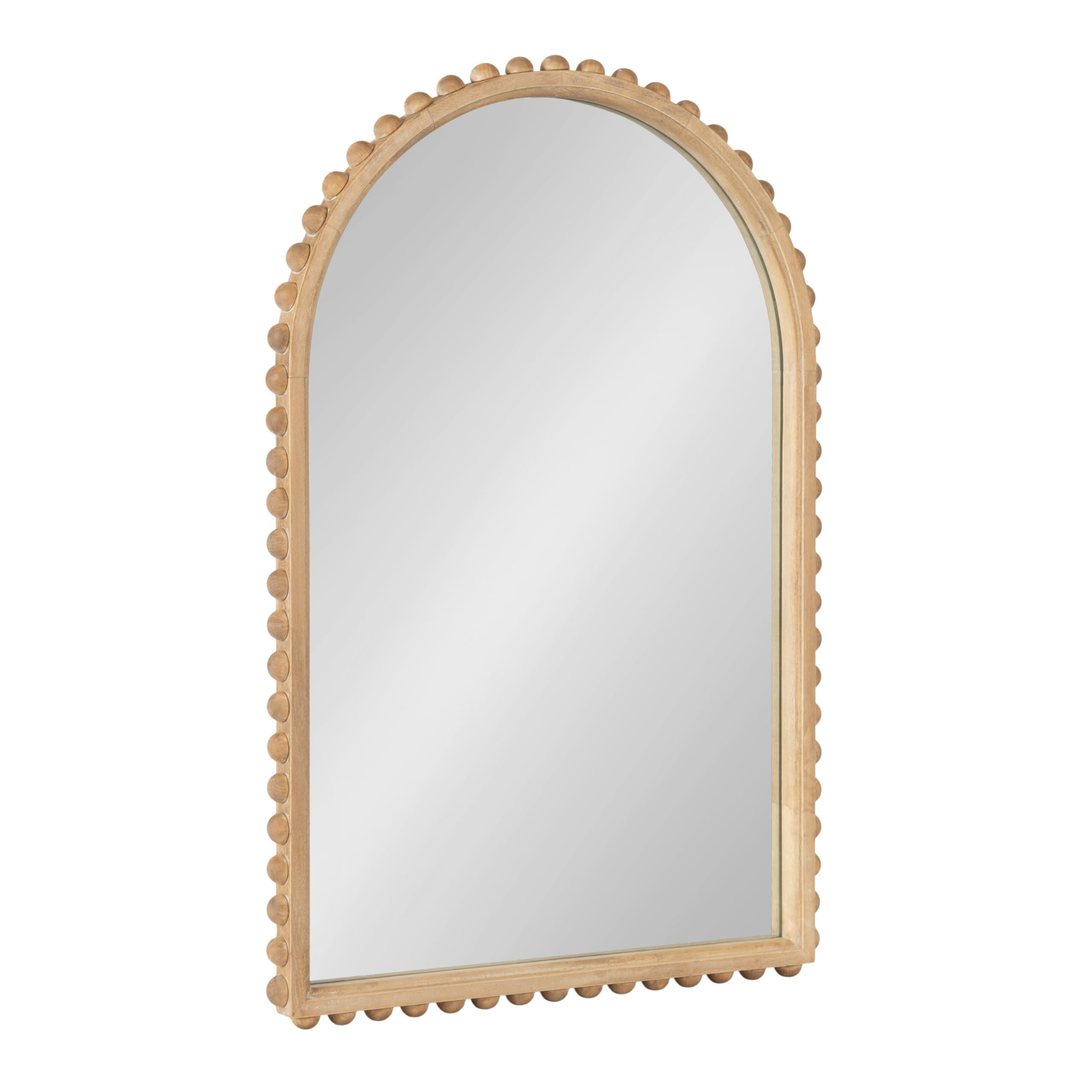 Kate and Laurel Beadbrook Modern Beaded Arched Mirror, 20 x 30, Natural Wood, Transitional Arch W... | Amazon (US)