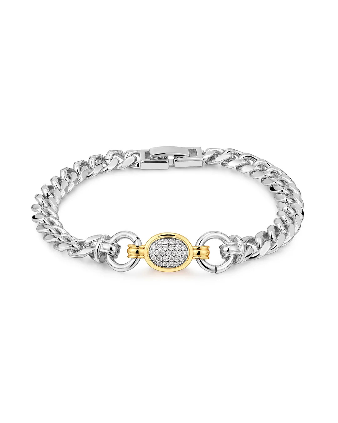The Pave Oval Link Bracelet | Luv Aj Inc.