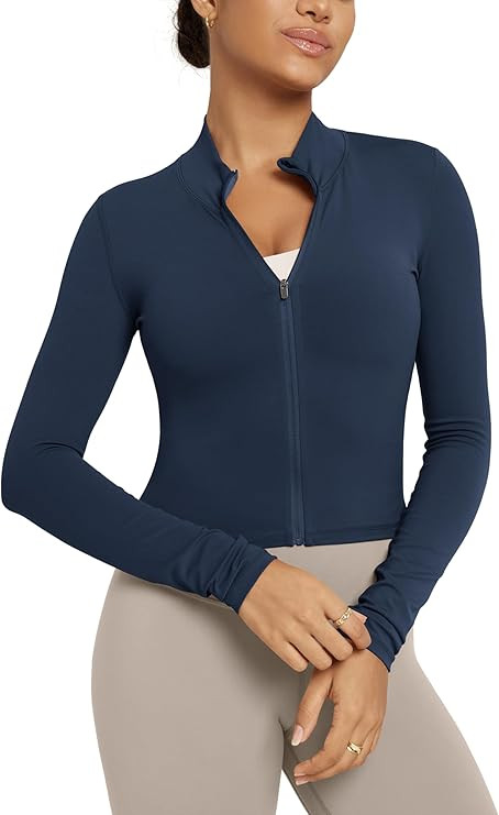 ODODOS Women's Full-Zip Athletic Jacket Cloud Feeling Soft Long Sleeve Slim-Fit Running Gym Worko... | Amazon (US)