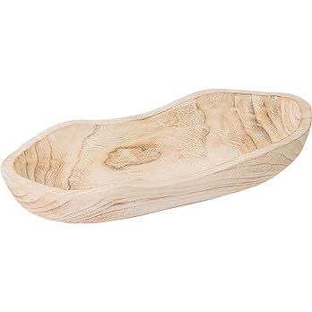 Wood Dough Bowl 17in, Wooden Fruit Bowl, Long Wooden Bowl, Decor Bowl, Potpourri Bowl, Key Bowl, ... | Amazon (US)