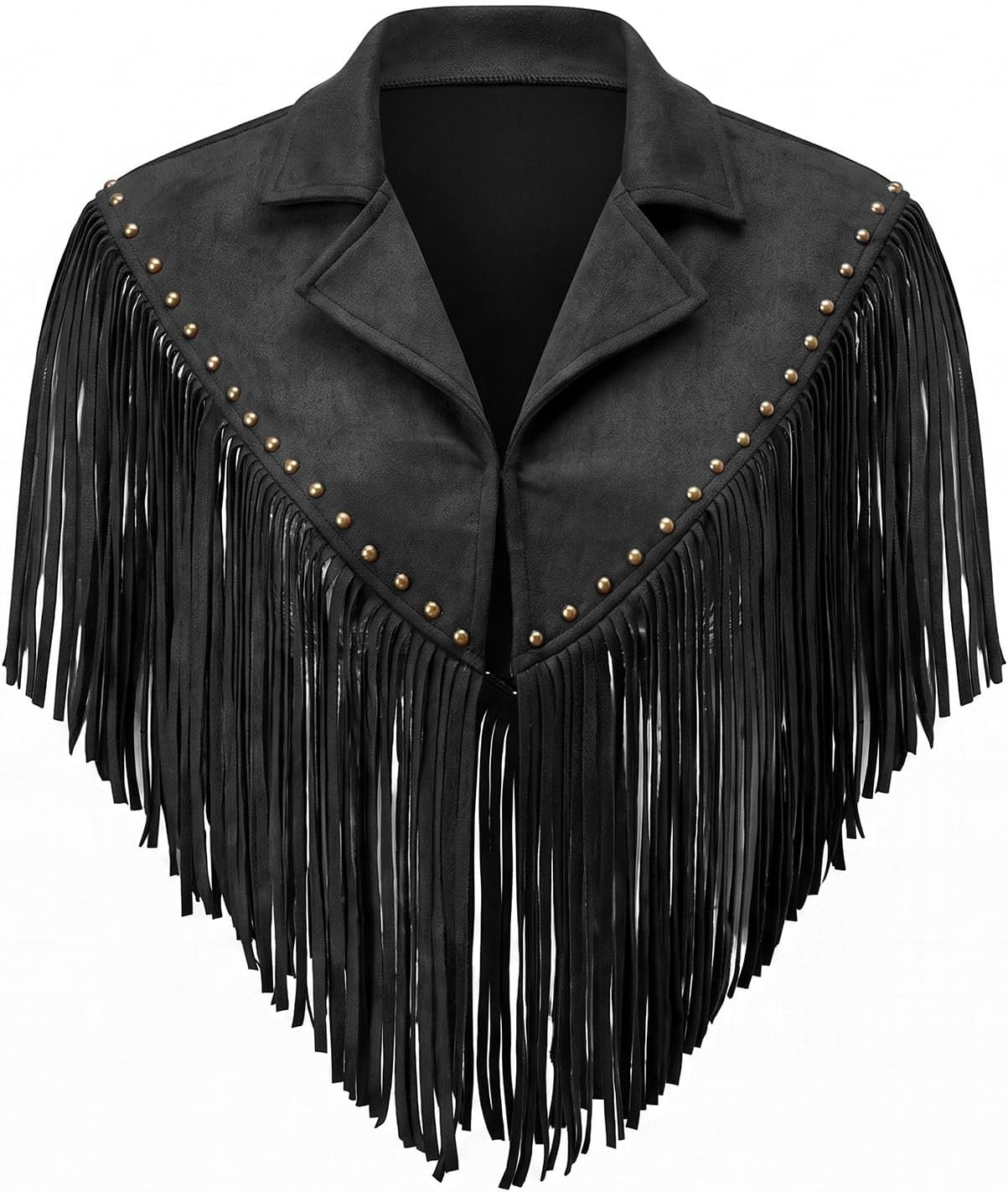 Aopwsrlyi Women Studded Fringe Shawl Western Cowgirl Crop Vest Top | Amazon (US)