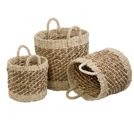 Honey Can Do Coastal Collection Nesting Storage Bins, Natural Weave (Set of 3) | Walmart (US)