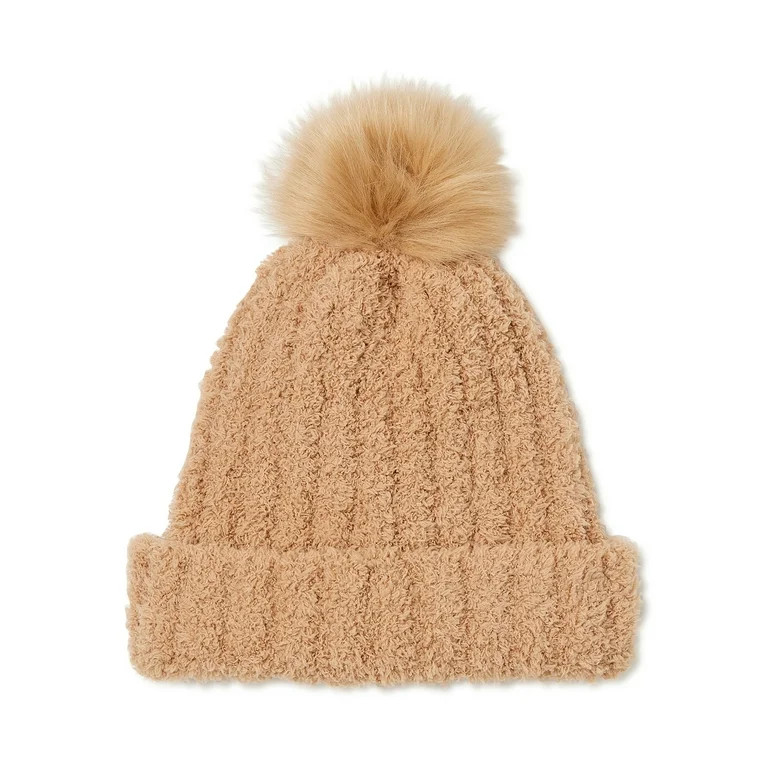 Time and Tru Womens Cozy Pom Beanie | Walmart (US)
