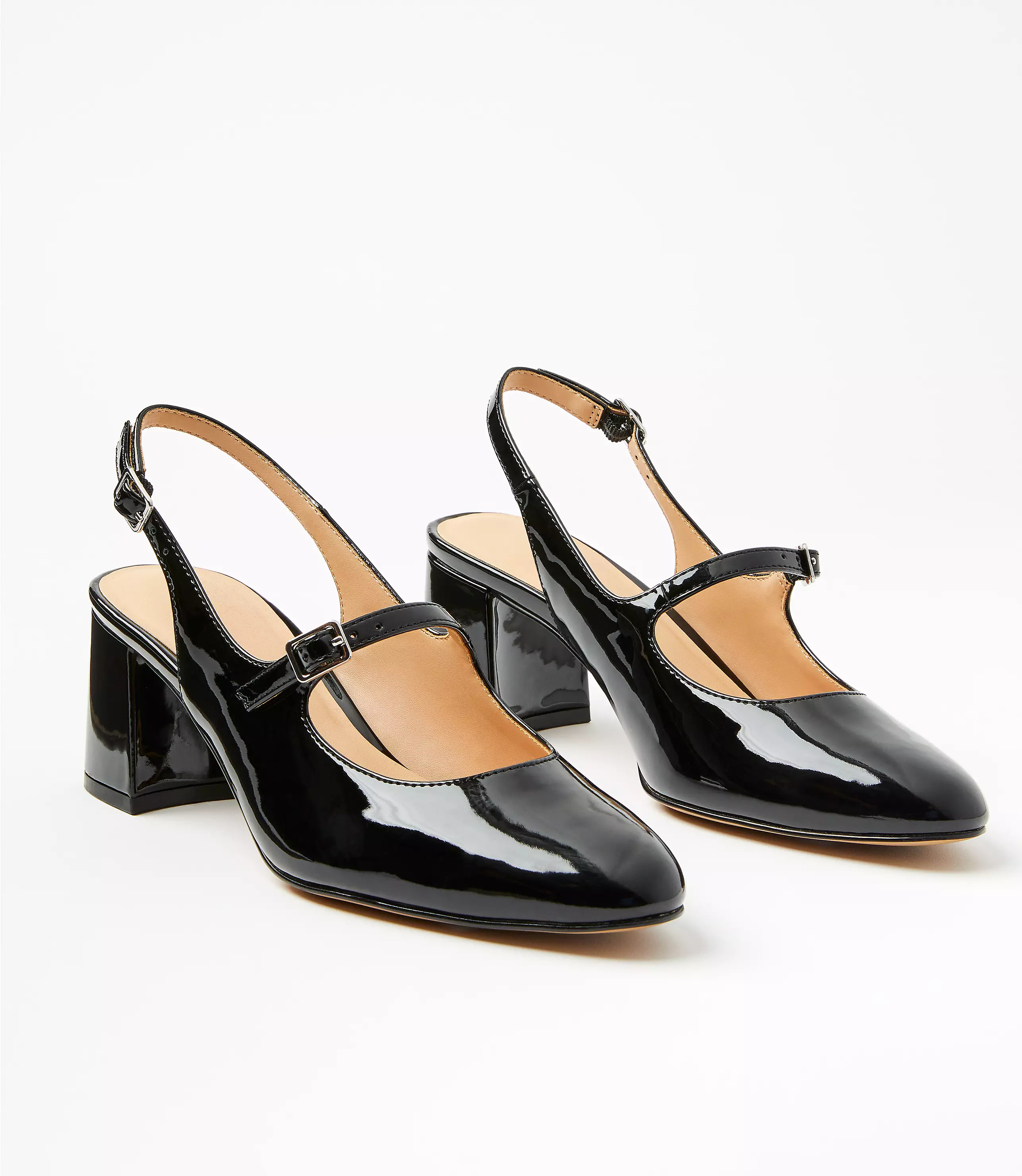Patent Mary Jane Slingback Block Heels | LOFT