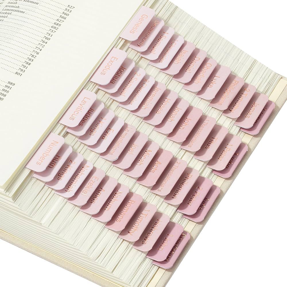 Mr. Pen- Bible Tabs, 75 Tabs, Pink Shades, Laminated Bible Tabs for Women and Men, Bible Tabs for... | Amazon (US)