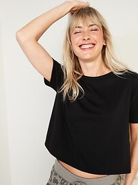 Loose Short-Sleeve Crop Tee for Women | Old Navy (CA)