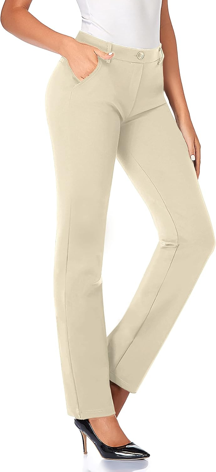 Tapata Women's 28''/30''/32''/34'' Stretchy Straight Dress Pants with Pockets Tall, Petite, Regul... | Amazon (US)