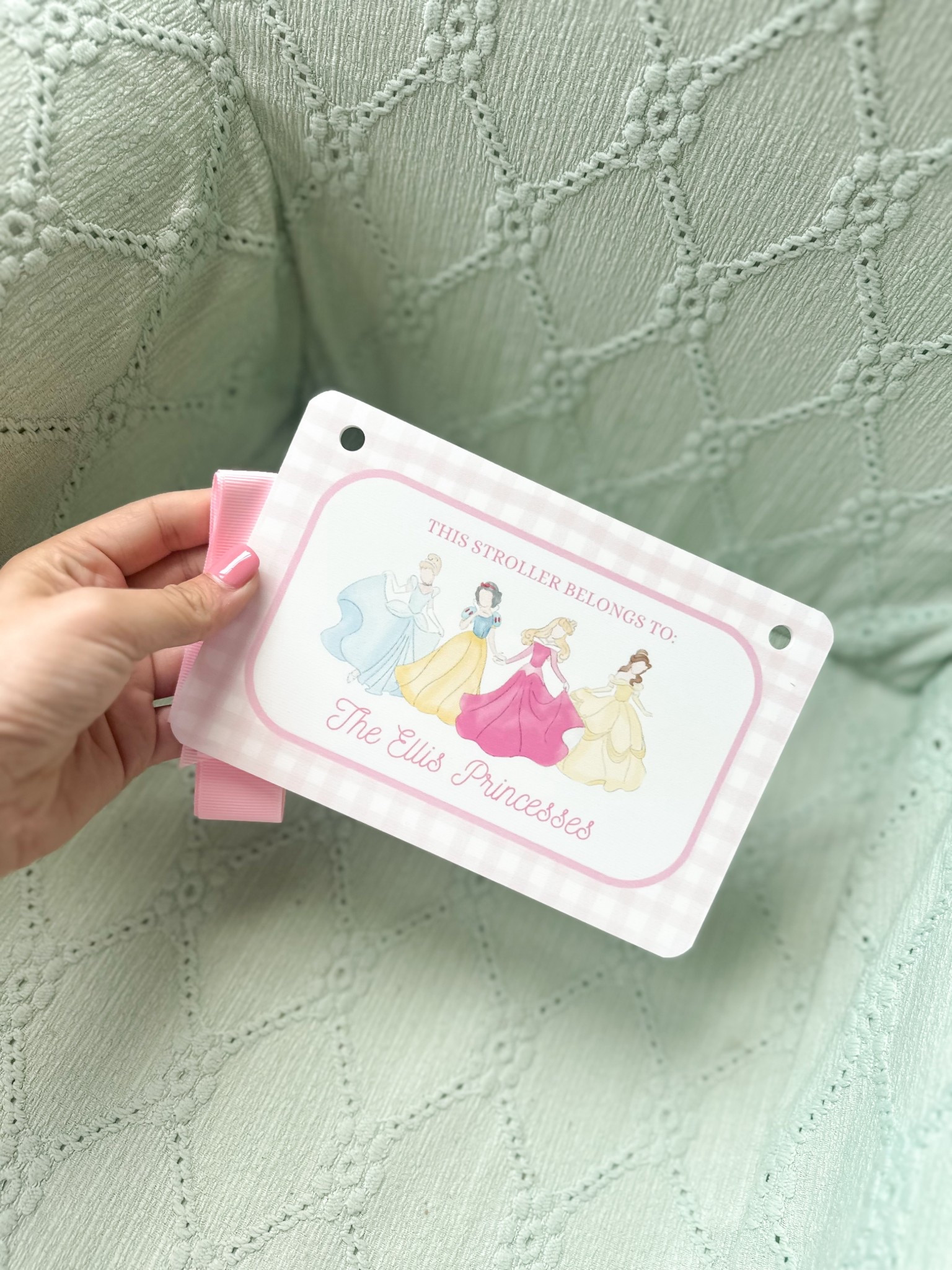 The cutest princess stroller tag for Disney!!