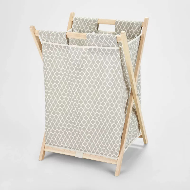 Wooden X-Frame Hamper Gray Diamond Print - Brightroom™ | Target