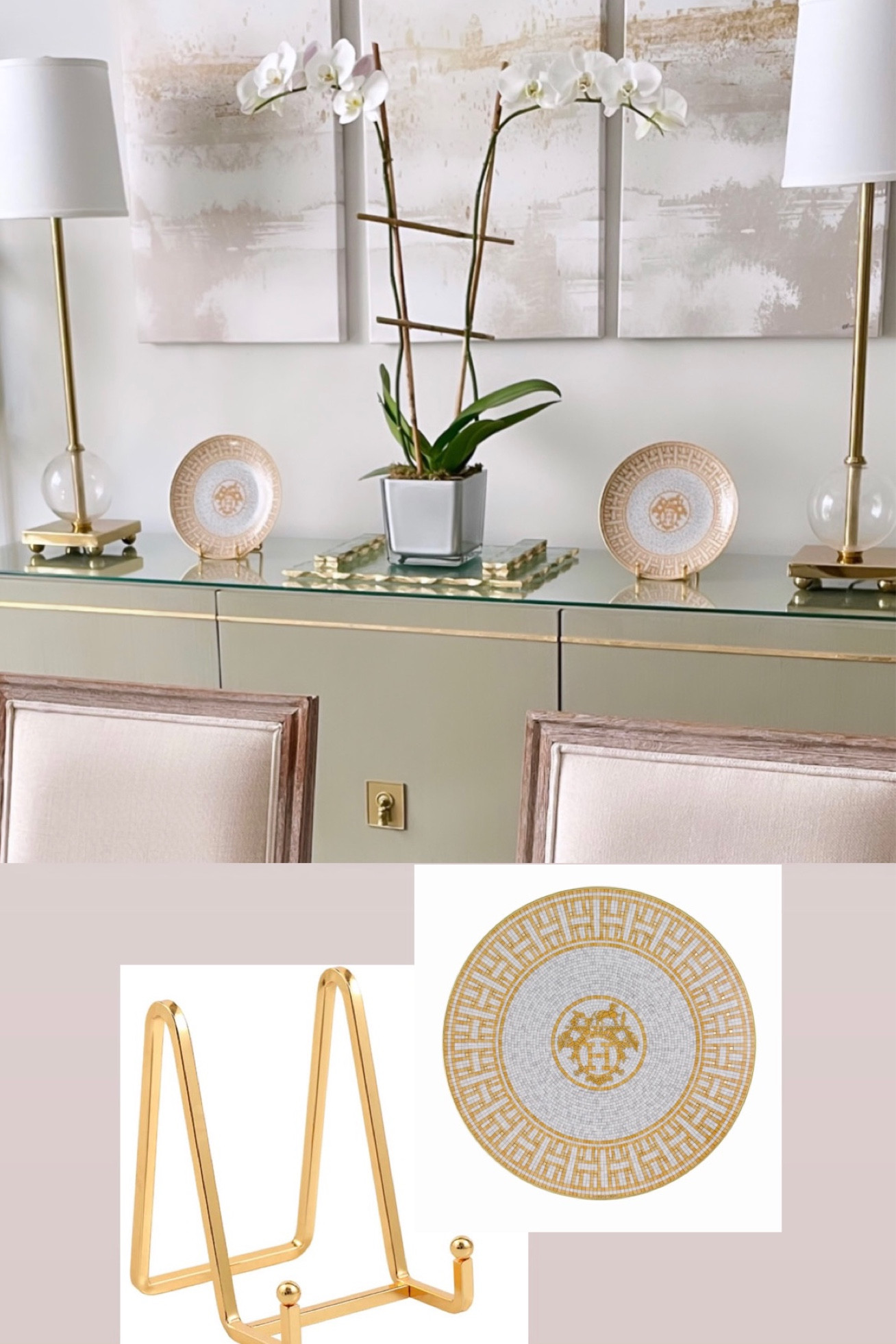 I found the perfect stand to display Hermes plates I received as a gift. The stand can also be used to display other things, such as photos, artwork, frames, plaques, books, small handbags and more. 

#LTKGiftGuide #LTKhome #LTKstyletip