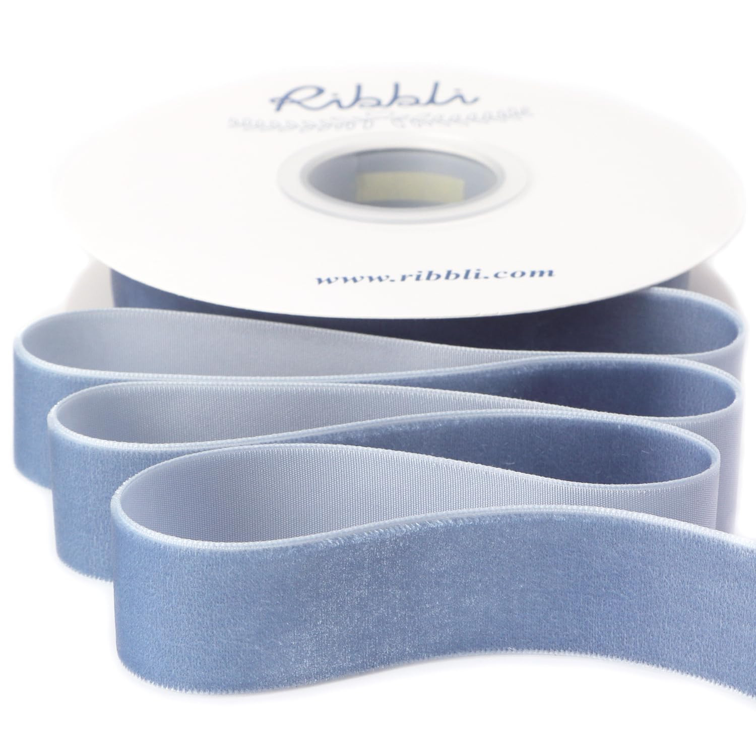 Ribbli Dusty Blue Velvet Ribbon 1 Inches Continuous10 Yard Spool Blue Christmas Ribbon for Gift W... | Amazon (US)