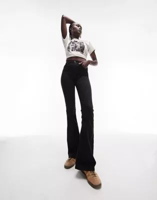 Topshop Tall - Jamie - Flared jeans in zwart | ASOS (Global)