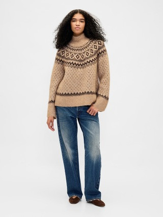Fuzzy Oversized Turtleneck Sweater | Gap (US)