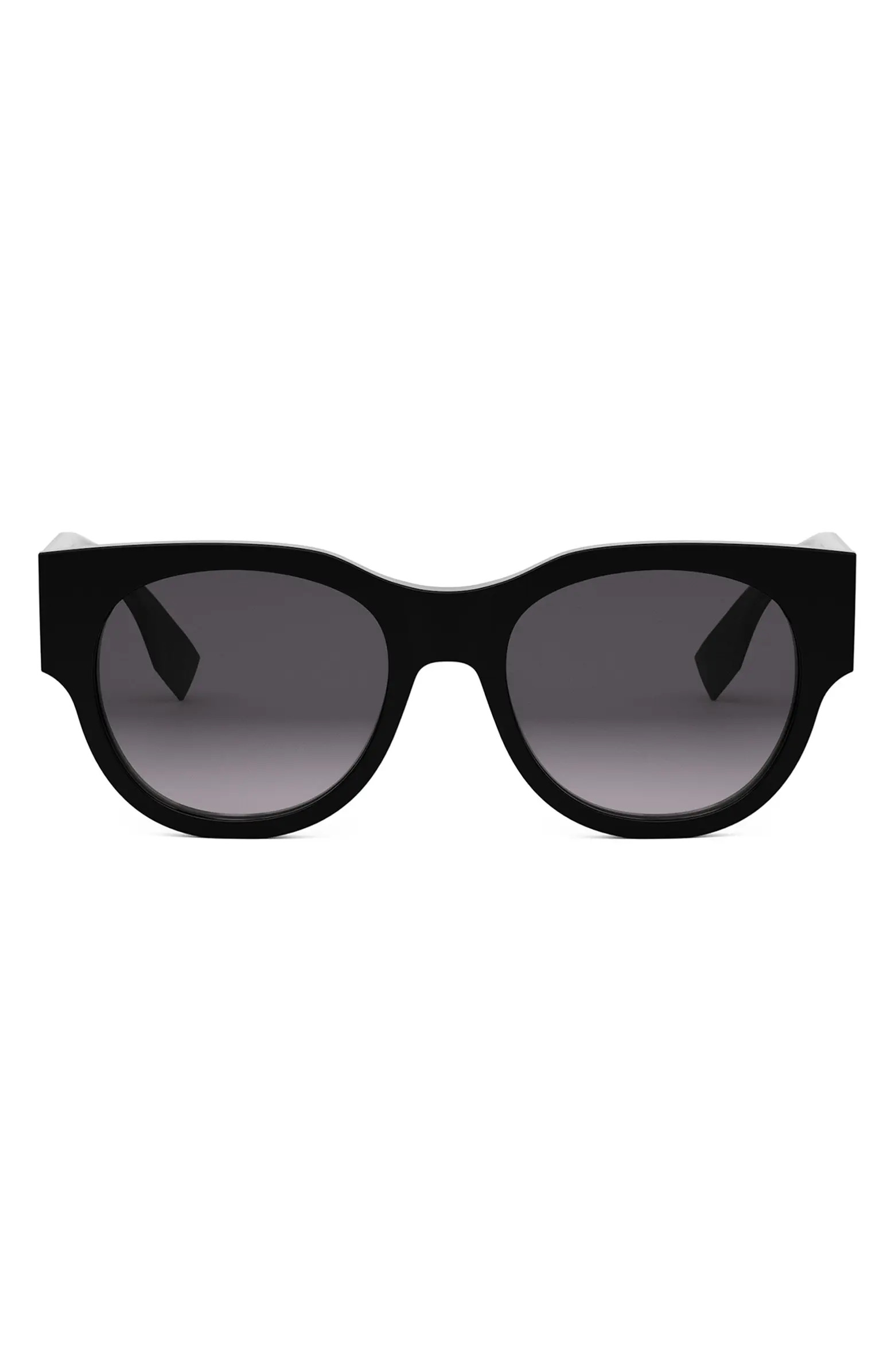 'Fendi Baguette 53mm Gradient Round Sunglasses | Nordstrom