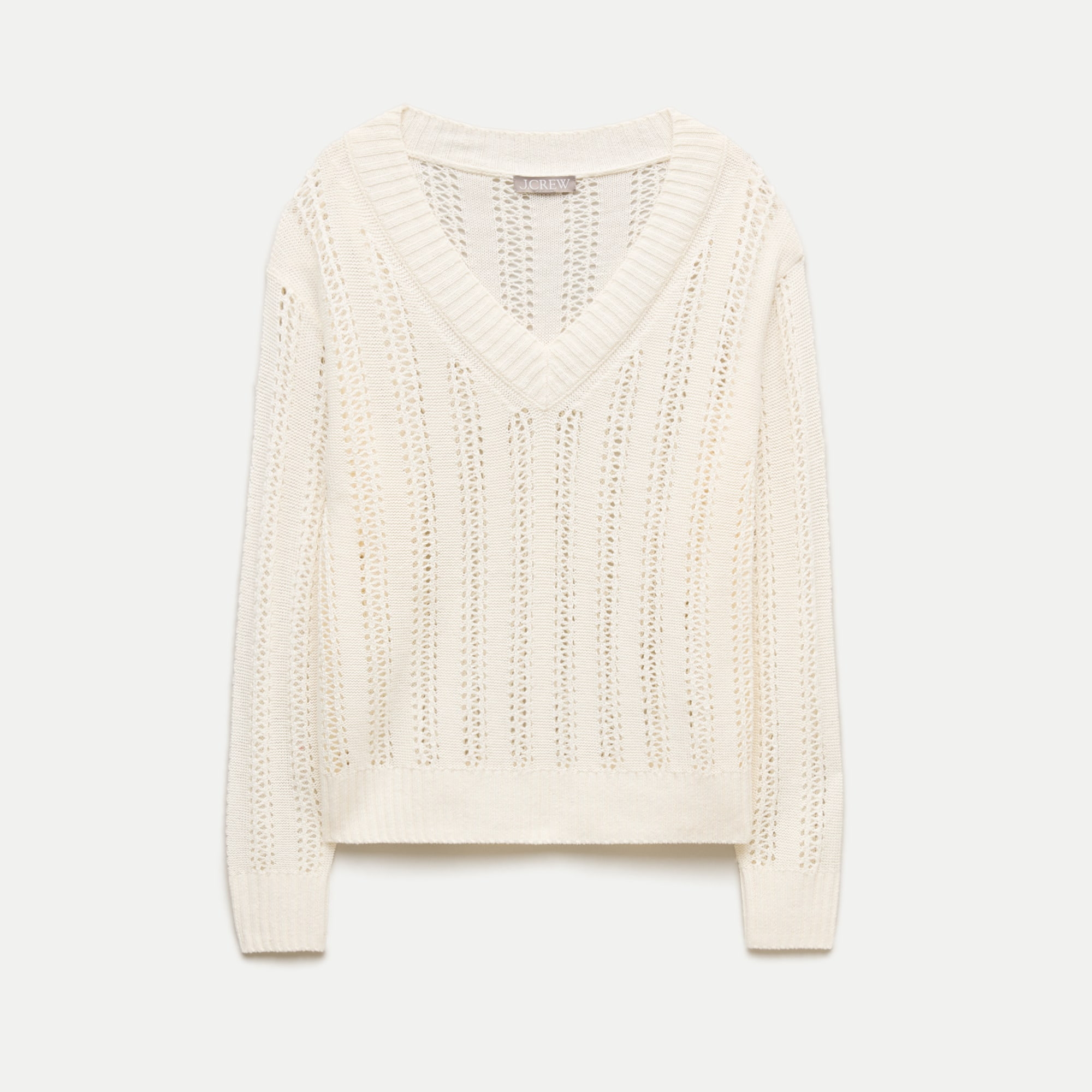 Open-knit V-neck sweater in linen blend | J. Crew US