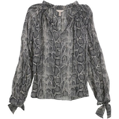 Rebecca Taylor Womens Snake Print Pullover Blouse, gray, 12 | Target