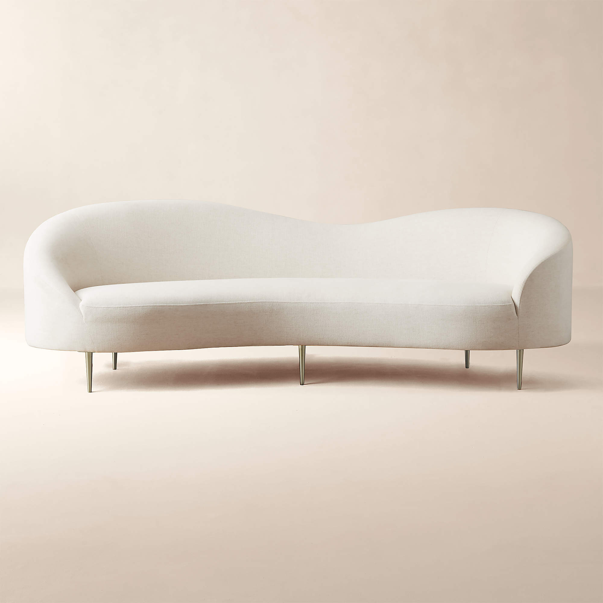 Curvo 96.5" White Performance Fabric Sofa by goop + Reviews | CB2 | CB2